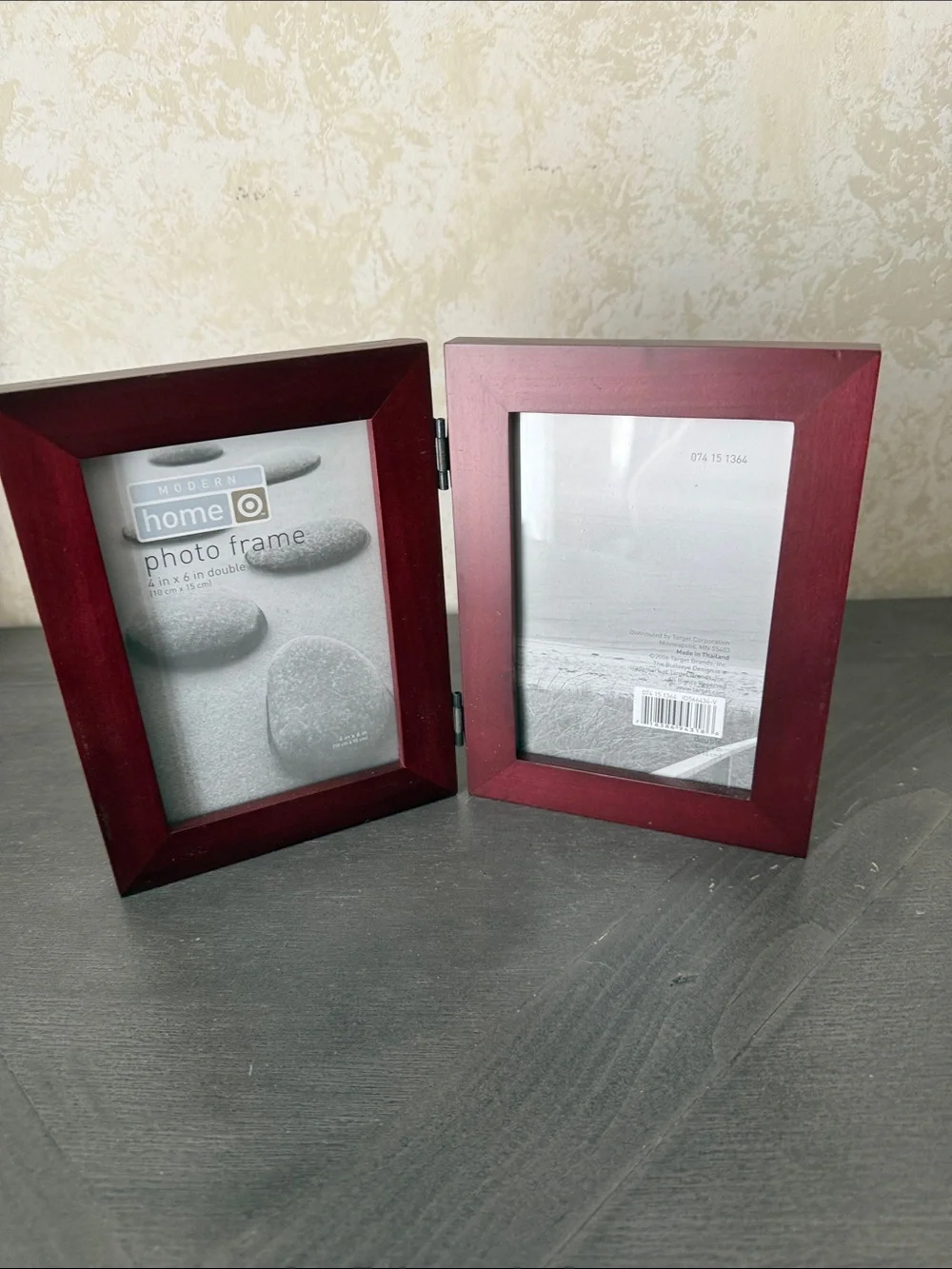 Double Hinged Photo Frame in Deep Red
